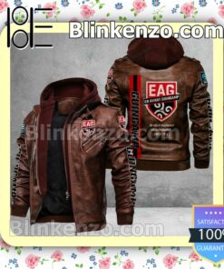 En Avant Guingamp Logo Print Motorcycle Leather Jacket a