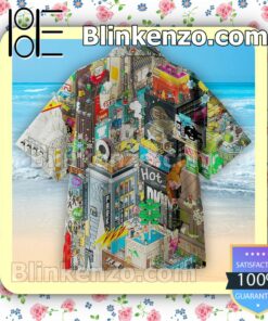 Explore The Pixel-style New York Times Square Men Short Sleeve Shirts a