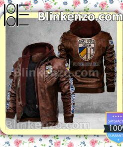 FC Carl Zeiss Jena Logo Print Motorcycle Leather Jacket a