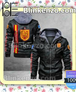 FC Nordsjælland Logo Print Motorcycle Leather Jacket