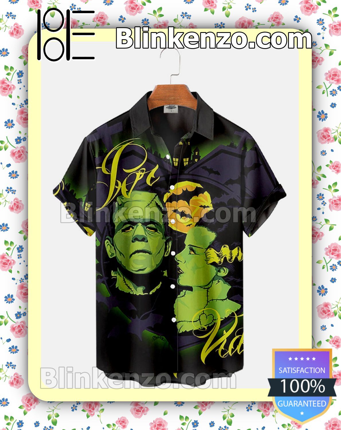 Rating Frankenstein And The Bride Halloween Night Halloween 2022 Idea Shirt