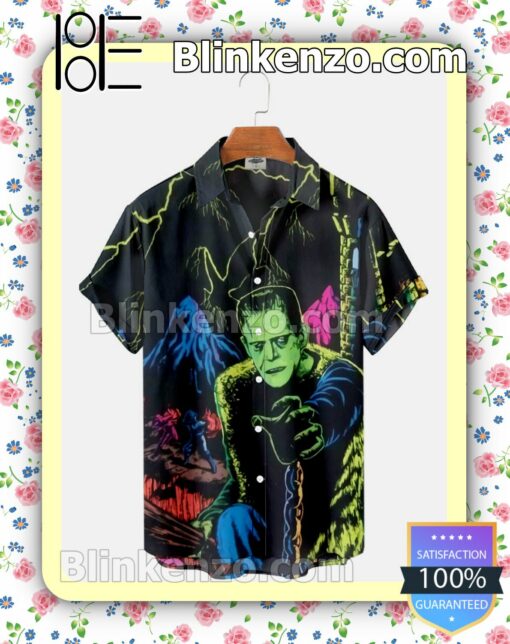 Frankenstein Black Light Poster Halloween 2022 Idea Shirt