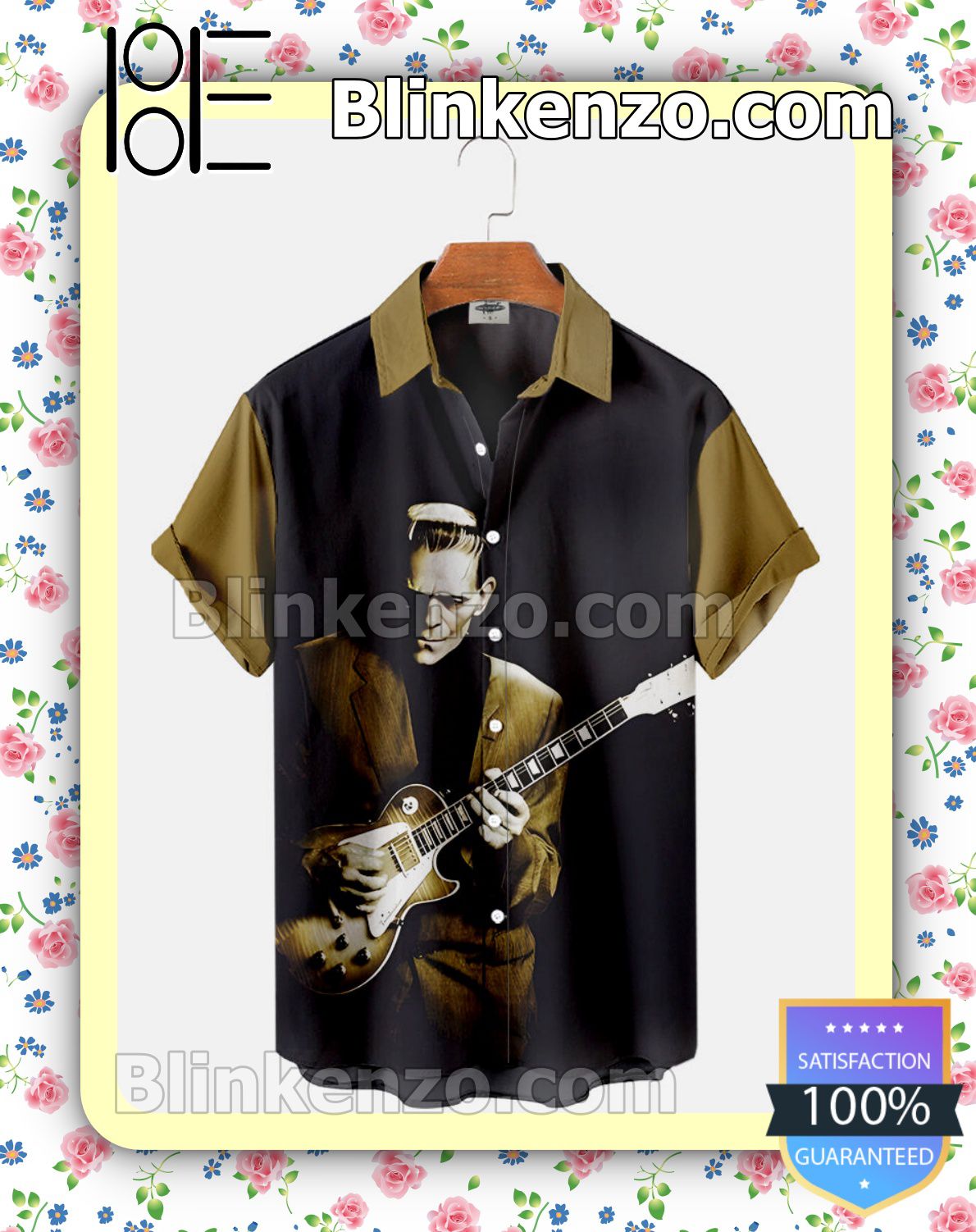 3D Frankenstein Playing Guitar Halloween 2022 Idea Shirt