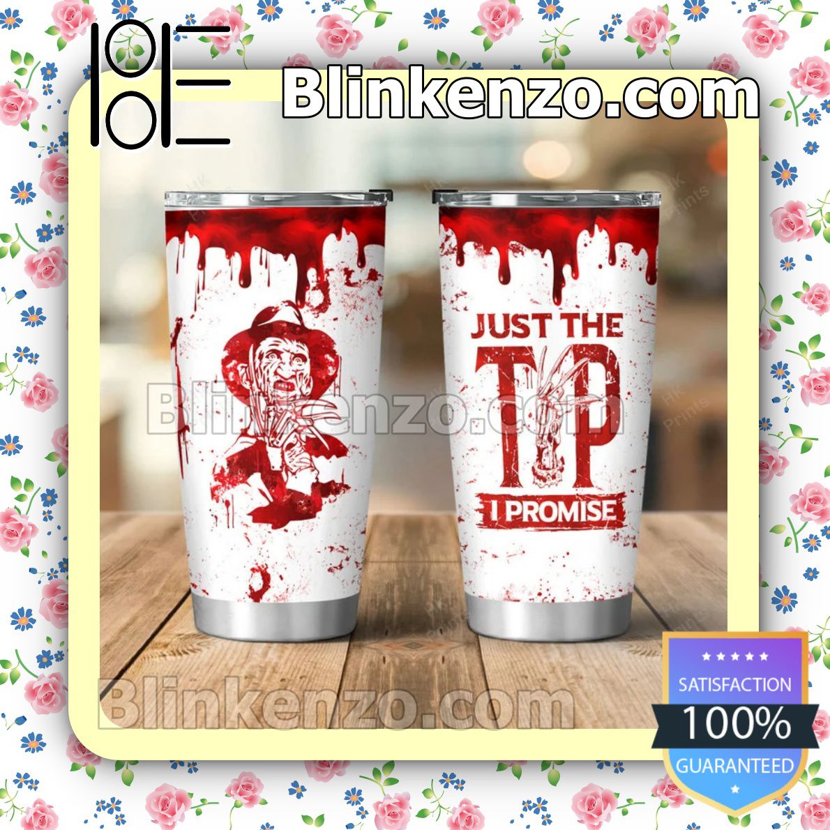 Top Rated Freddy Krueger Just The Tip I Promise Halloween Coffee Travel Mug Tumbler