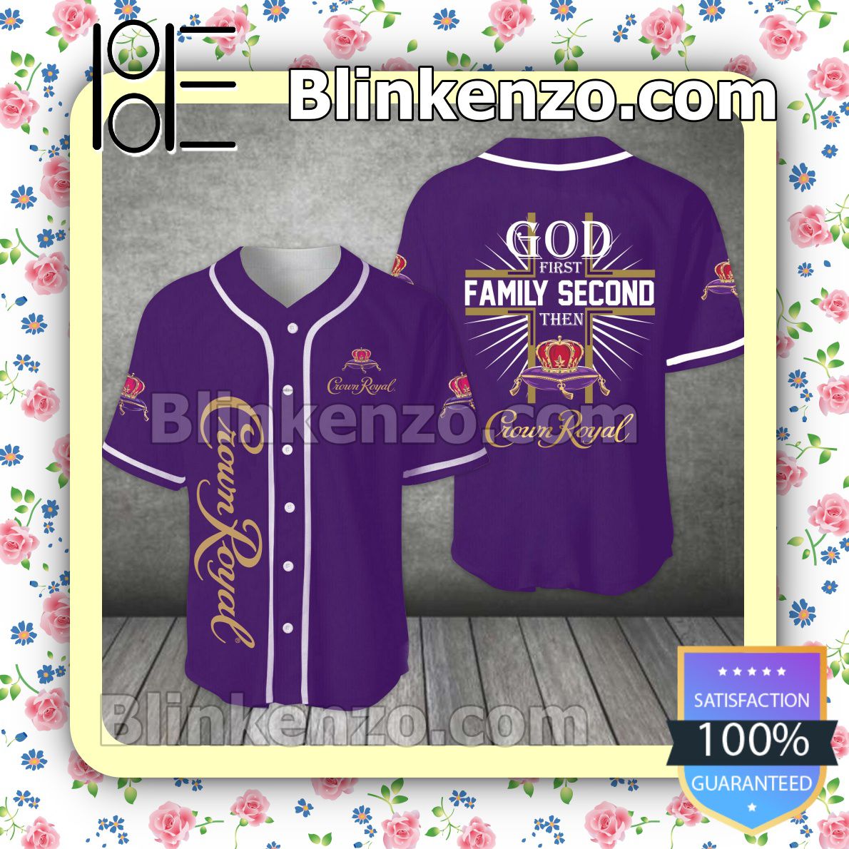 God First Family Second Crown Royal Baseball Jersey - Tagotee