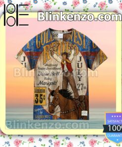 Golden Western Rodeo Vintage Sign Men Short Sleeve Shirts a