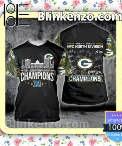 Green Bay Packers 2021- 2022 Nfc North Division Champions Signatures Hooded Jacket, Tee