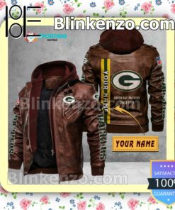 Green Bay Packers Custom Logo Print Motorcycle Leather Jacket a