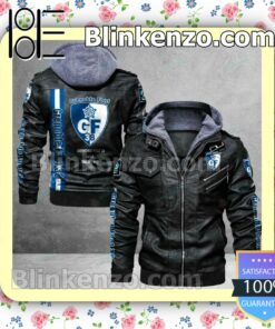 Grenoble Foot 38 Logo Print Motorcycle Leather Jacket