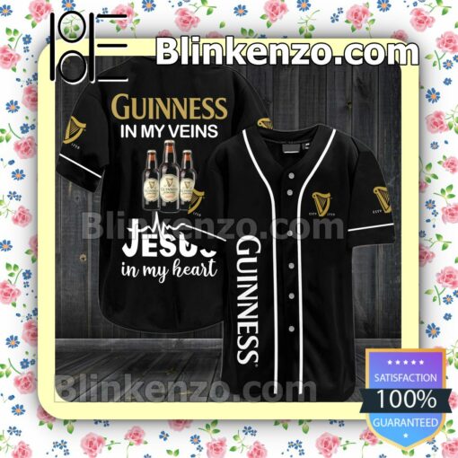 Guinness In My Veins Jesus In My Heart Custom Baseball Jersey for Men Women