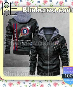 HCB Ticino Rockets Logo Print Motorcycle Leather Jacket