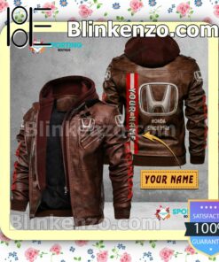 HONDA Custom Logo Print Motorcycle Leather Jacket a