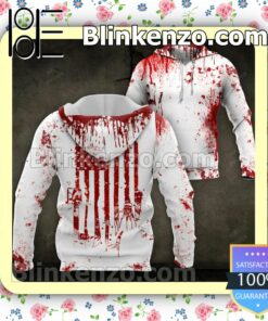 Halloween Horror American Flag Blood Stains Hoodie, Sweatpants