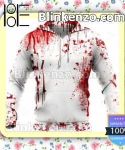 Halloween Horror American Flag Blood Stains Hoodie, Sweatpants a