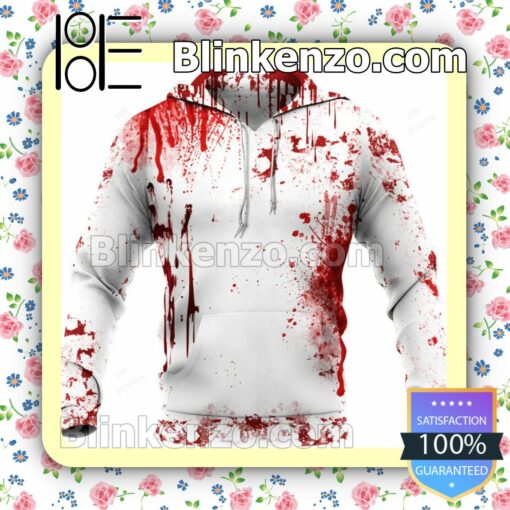 Halloween Horror American Flag Blood Stains Hoodie, Sweatpants a