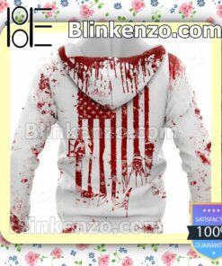 Halloween Horror American Flag Blood Stains Hoodie, Sweatpants b