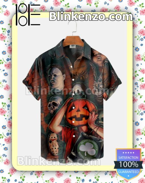 Halloween Pumpkin And Horror Friends Halloween 2022 Idea Shirt