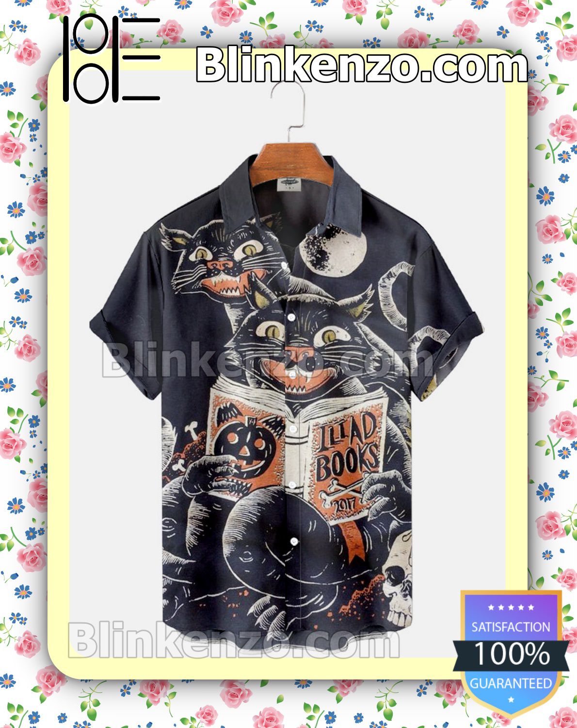 Only For Fan Horror Cat Reading Iliad Books Halloween 2022 Idea Shirt