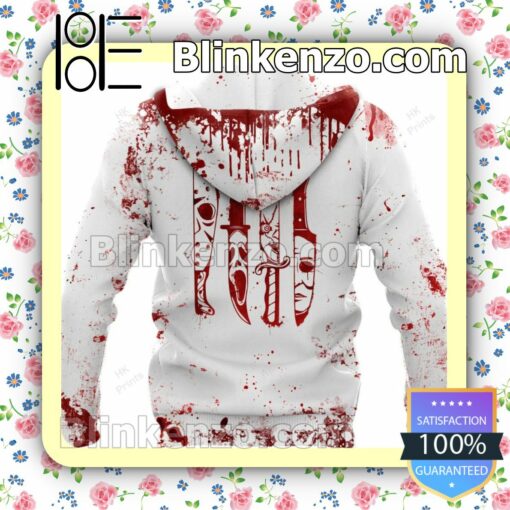 Horror Characters Slay All Day Blood Stains Halloween Hoodie, Sweatpants b