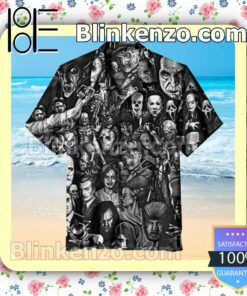 Horror Icon Collage Men Short Sleeve Shirts