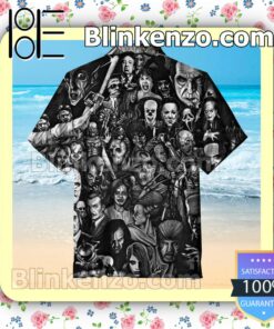 Horror Icon Collage Men Short Sleeve Shirts a