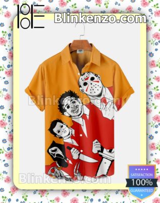 Horror Movie Characters In Red Suit Halloween 2022 Idea Shirt