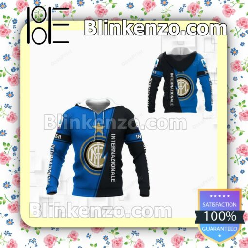 Internazionale Inter Milan Blue Black Hooded Jacket, Tee c