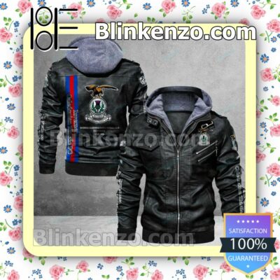 Inverness Caledonian Thistle F.C. Logo Print Motorcycle Leather Jacket