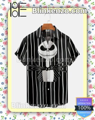 Jack Skellington Black And White Stripes Halloween 2022 Idea Shirt
