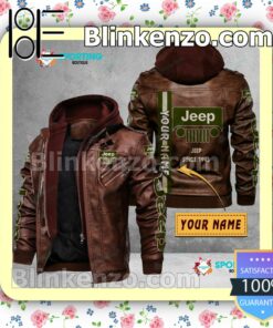 Jeep Custom Logo Print Motorcycle Leather Jacket a