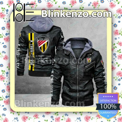 K. Lyra-Lierse Berlaar Logo Print Motorcycle Leather Jacket