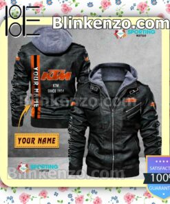 KTM Custom Logo Print Motorcycle Leather Jacket