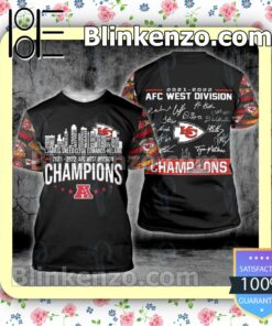 Kansas City Chiefs 2021-2022 Afc West Division Champions City Printed Hooded Jacket, Tee