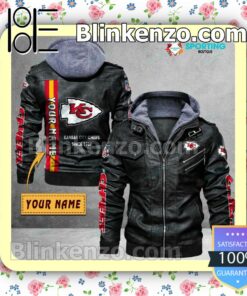 Kansas City Chiefs Custom Logo Print Motorcycle Leather Jacket