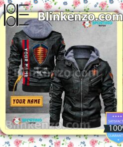 Koenigsegg Custom Logo Print Motorcycle Leather Jacket