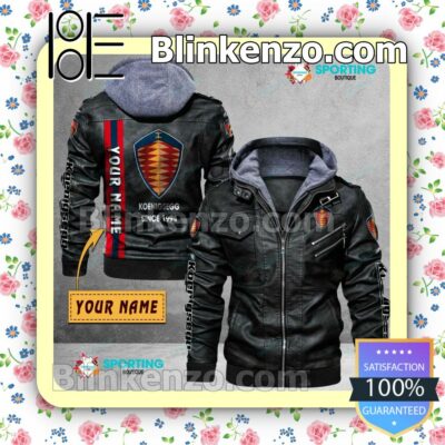 Koenigsegg Custom Logo Print Motorcycle Leather Jacket