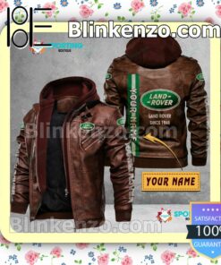 LAND ROVER Custom Logo Print Motorcycle Leather Jacket a