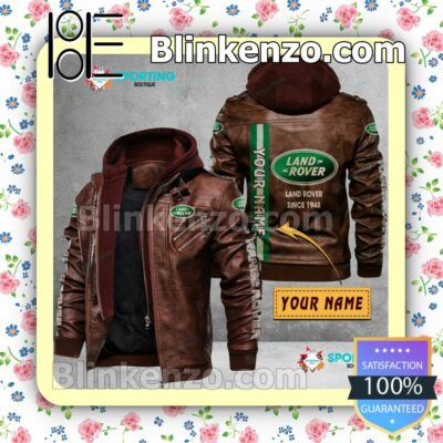 LAND ROVER Custom Logo Print Motorcycle Leather Jacket a