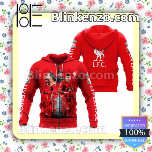 Liverpool Fc Team Red Hooded Jacket, Tee b