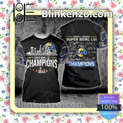 Los Angeles Rams Super Bowl Lvi Champions City Printed Hooded Jacket, Tee