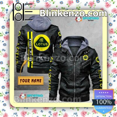 Lotus Custom Logo Print Motorcycle Leather Jacket