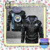 Manchester City F.C Logo Print Motorcycle Leather Jacket