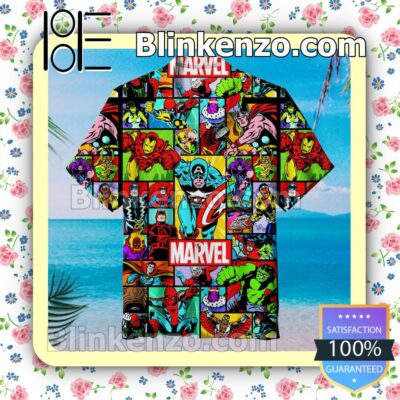 Marvel Comics Avengers Collection Men Short Sleeve Shirts