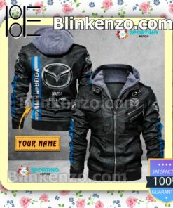 Mazda Custom Logo Print Motorcycle Leather Jacket