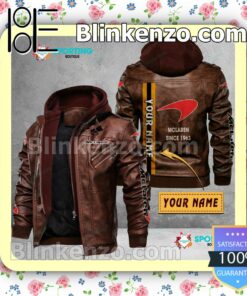 Mclaren Custom Logo Print Motorcycle Leather Jacket a