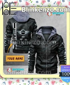 Mini Custom Logo Print Motorcycle Leather Jacket