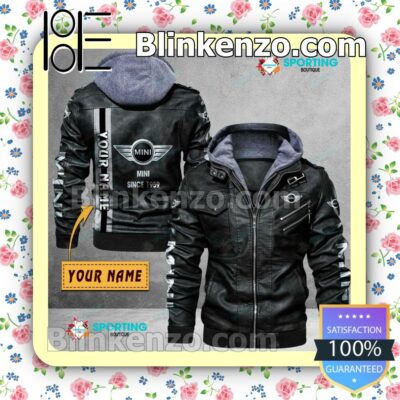 Mini Custom Logo Print Motorcycle Leather Jacket