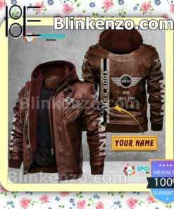 Mini Custom Logo Print Motorcycle Leather Jacket a