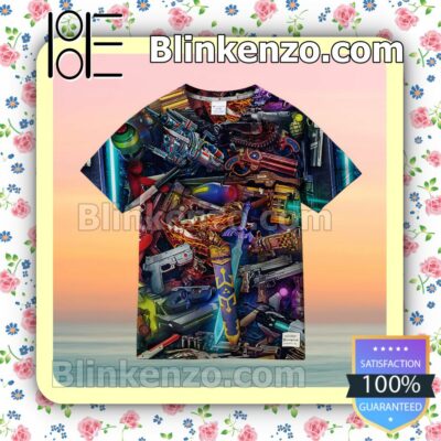 Most Popular Weapons In Video Games Men Short Sleeve Shirts a