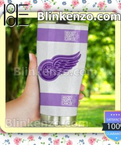 NHL Detroit Red Wings Fights Cancer Tumbler Travel Mug a